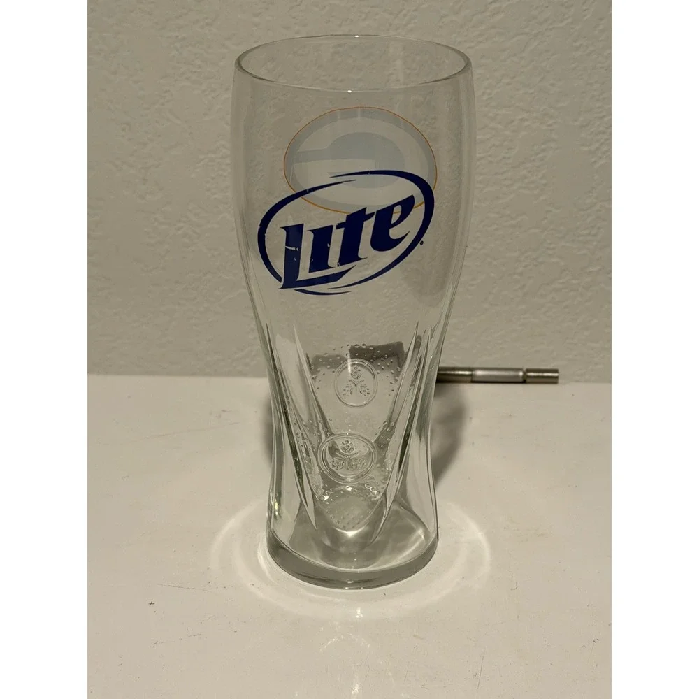 Miller Lite Green Bay Packers Pilsner Glass NFL Football Beer Barware Clear
